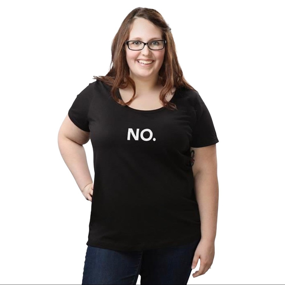ThinkGeek Unambiguous No Women’s Black Tsh…